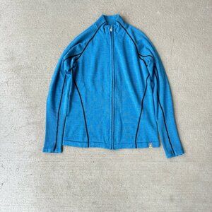 Smartwool Men’s Medium Blue Merino Wool Full Zip Sweater Jacket Midlayer